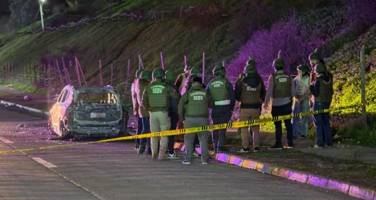 Operativo policial en Quilicura tras hallazgo de vehículo quemado
