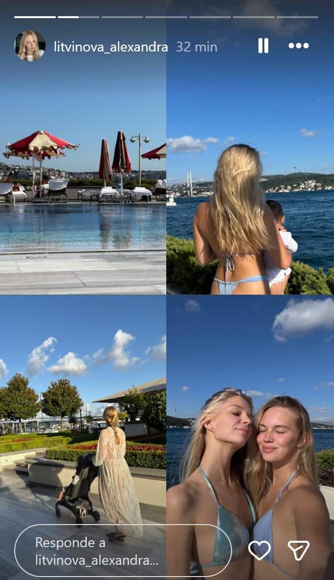 Alexandra Litvinova junto a su hija Bella Sánchez en una fotografía familiar publicada en su cuenta de Instagram.