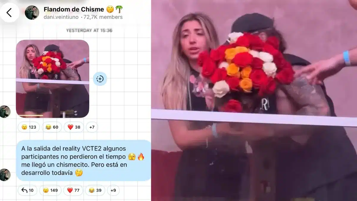 Captura del video en que Nicolás Solabarrieta sostiene un ramo de flores junto a una mujer en un centro de entretención, registro difundido por Danilo 21