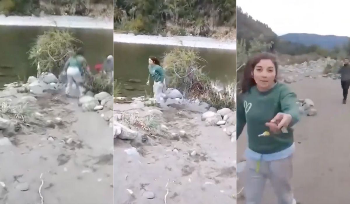 una mujer empujó a un adulto mayor a un río