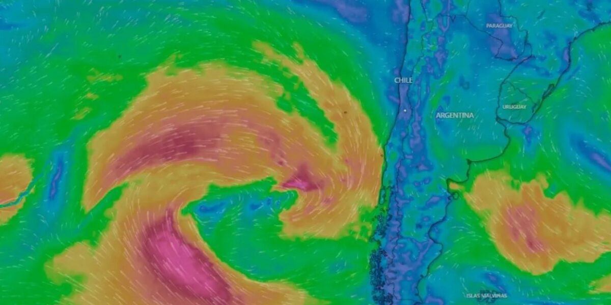 Ciclón extratropical se acerca a Chile.