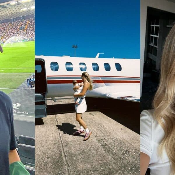 Alexis Sánchez junto a Alexandra Litvinova y su hija Bela durante sus vacaciones familiares