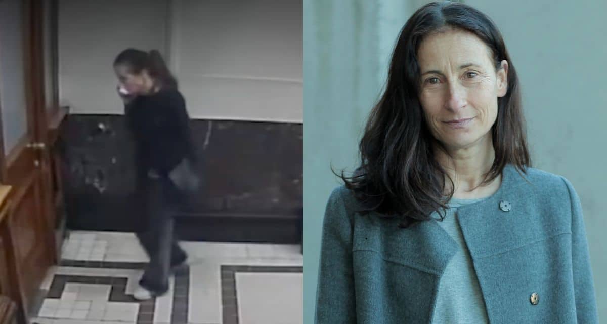 Amparo Noguera durante el recorrido bancario por la estafa millonaria