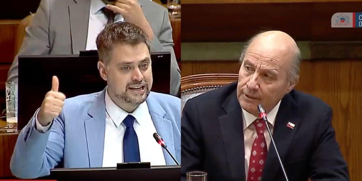 Daniel Manouchehri enfrentando al ministro Jorge Quiroz en el Congreso