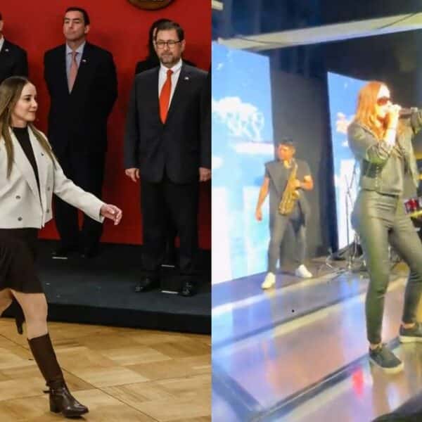 Mara Sedini interpretando una canción de Spice Girls en un show en vivo