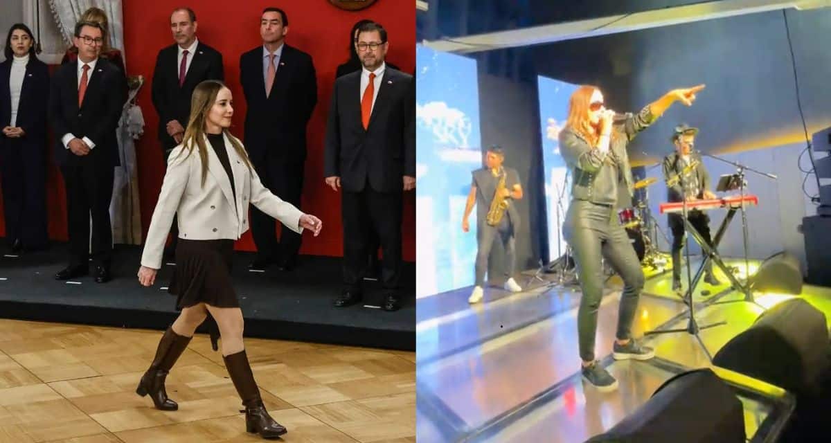 Mara Sedini interpretando una canción de Spice Girls en un show en vivo