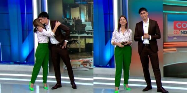 Roberto Cox durante su despedida del noticiero matinal de CHV