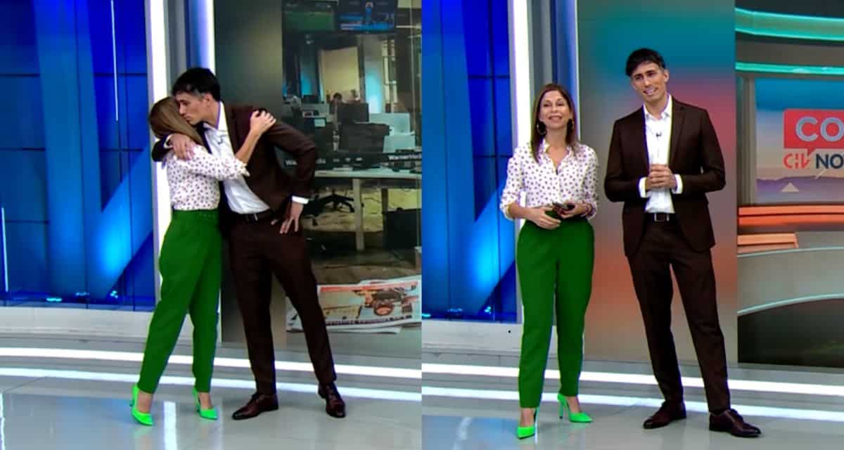Roberto Cox durante su despedida del noticiero matinal de CHV