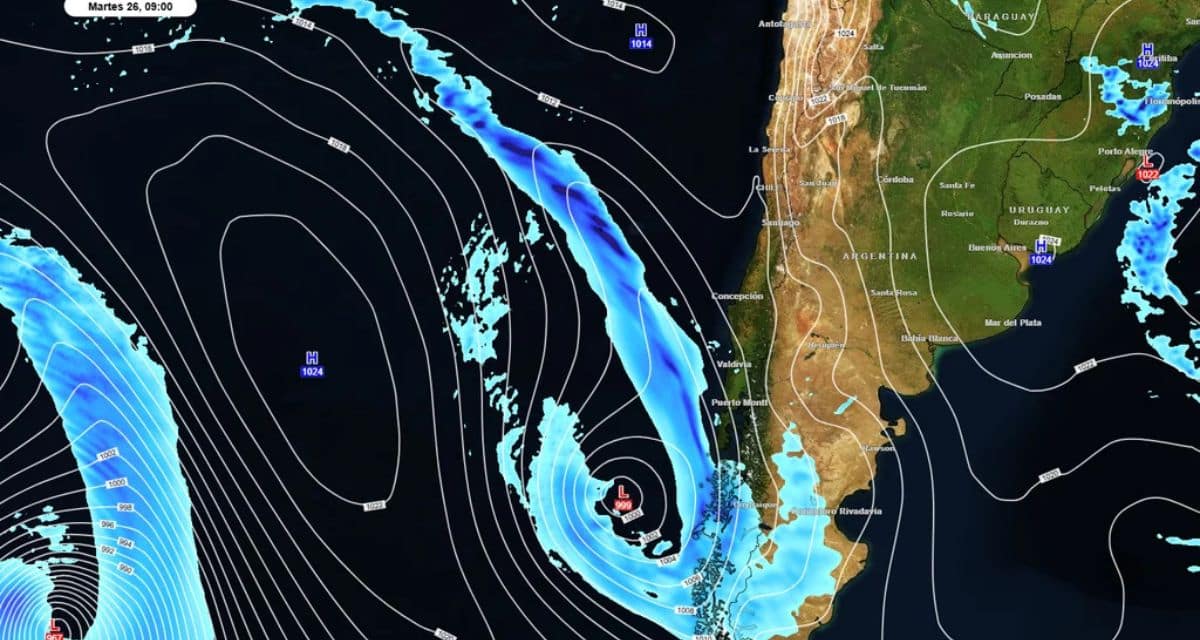 Ciclón extratropical avanzando hacia Chile con lluvias y nieve en varias regiones