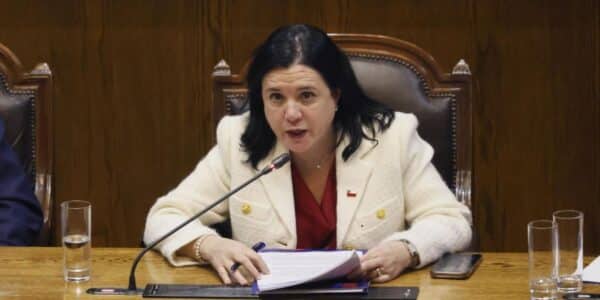 Trinidad Steinert durante su exposición en el Congreso Nacional