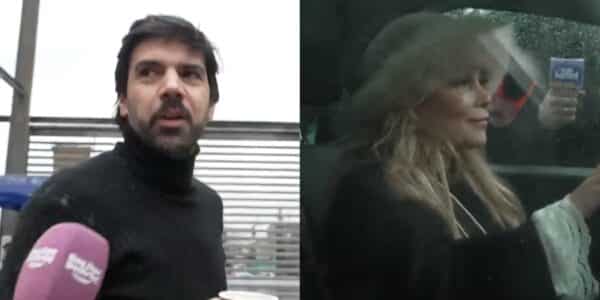 Cathy Barriga llegando a tribunales para acompañar a Joaquín Lavín León en medio de su formalización.