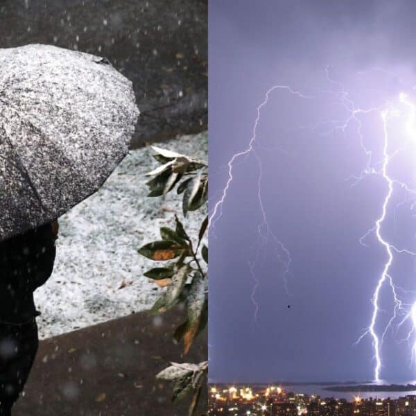 Paisaje cordillerano bajo alerta meteorológica por nieve y tormentas