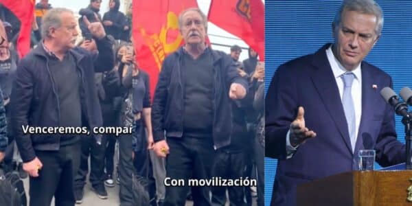 Eduardo Artés encabezó un discurso contra el gobierno de José Antonio Kast durante una marcha estudiantil