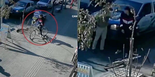 Vehículo involucrado en incidente vial en Santiago con un ciclista