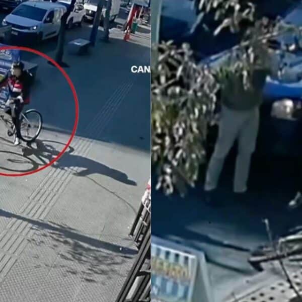 Vehículo involucrado en incidente vial en Santiago con un ciclista