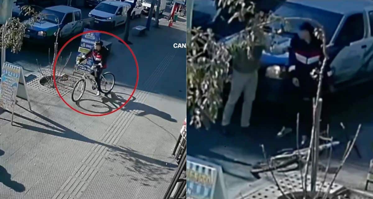 Vehículo involucrado en incidente vial en Santiago con un ciclista