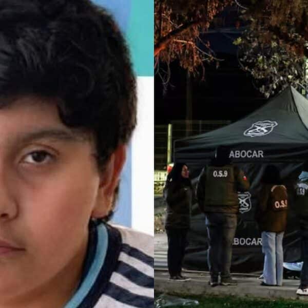 Madre del niño asesinado en San Bernardo realiza gesto con periodistas afuera de su domicilio