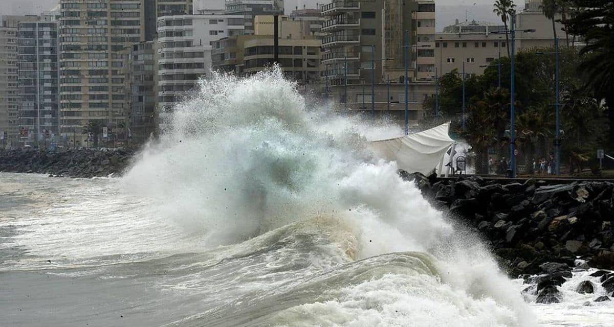 Marejadas en la costa chilena por aviso emitido desde Golfo de Penas hasta Arica