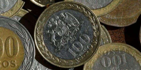 Moneda de 100 pesos con copihues acuñada en 2010