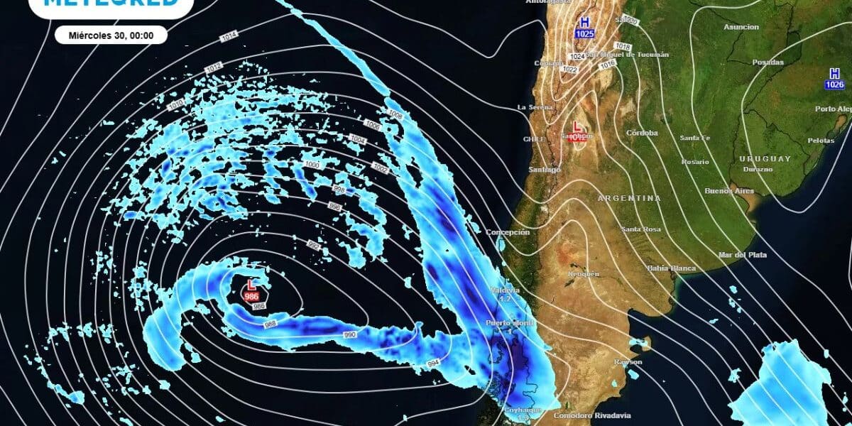 Río atmosférico categoría 4 afectará con fuertes lluvias a regiones del sur de Chile