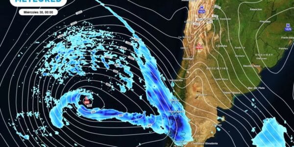 Río atmosférico categoría 4 afectará con fuertes lluvias a regiones del sur de Chile