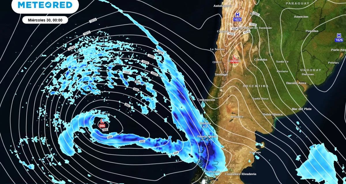 Río atmosférico categoría 4 afectará con fuertes lluvias a regiones del sur de Chile