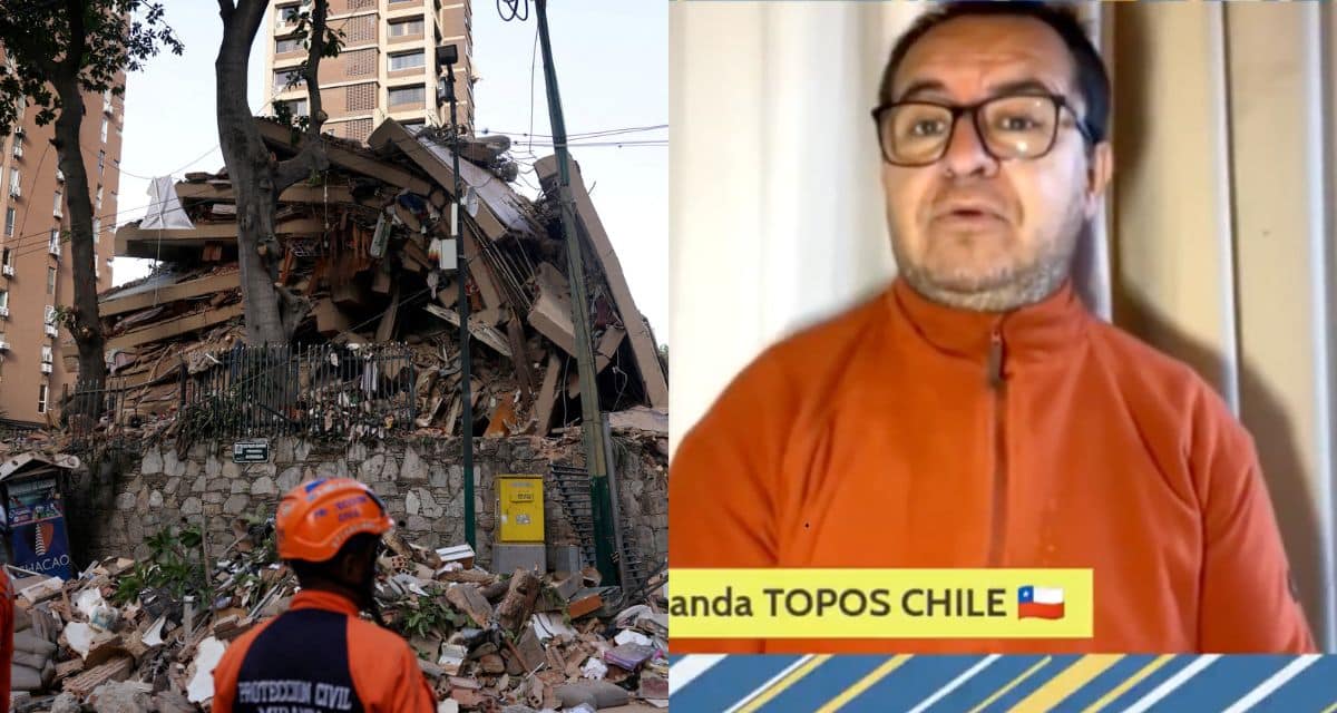 Integrantes de Topos Chile realizan labores de búsqueda en Venezuela tras el terremoto