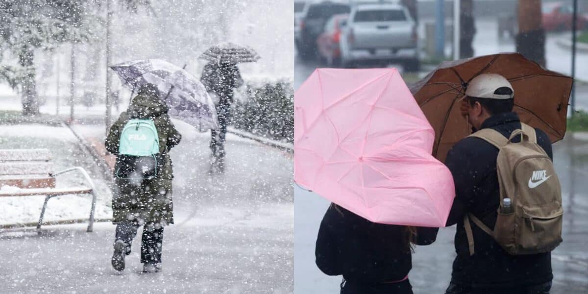 Alerta por lluvias y viento con precipitaciones intensas y ráfagas de 70 km/h en la zona centro-sur