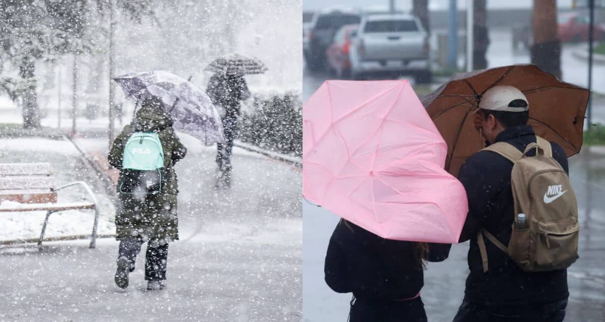 Alerta por lluvias y viento con precipitaciones intensas y ráfagas de 70 km/h en la zona centro-sur