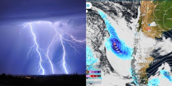 Ciclón extratropical con chubascos y posibles tormentas eléctricas en la zona central de Chile