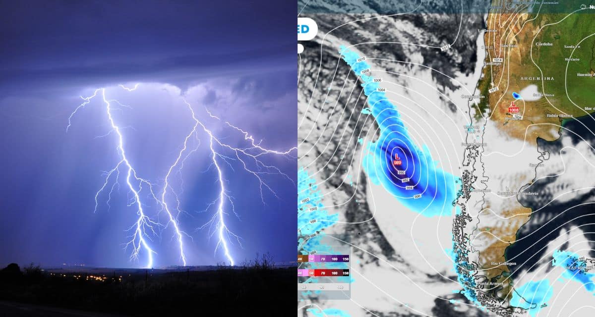 Ciclón extratropical con chubascos y posibles tormentas eléctricas en la zona central de Chile