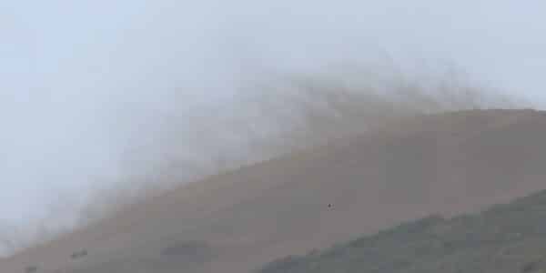 Dunas de Concón presentan desprendimientos de arena debido a las fuertes ráfagas de viento