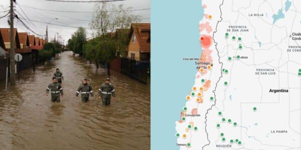 Google Flood Hub muestra sectores con riesgo de inundaciones durante el sistema frontal
