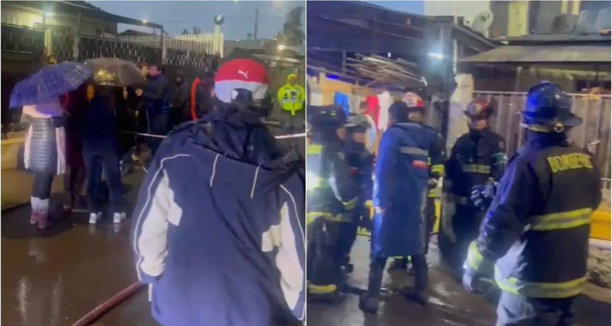 Equipos de emergencia trabajan tras el incendio en El Bosque que dejó cinco personas fallecidas