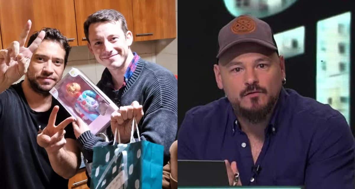 Ítalo Omegna junto a Emiliano Fernández durante una emisión del programa de streaming La Cofradía