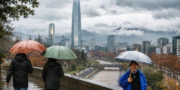 Lluvias en Santiago y fuertes vientos durante el momento más crítico del sistema frontal