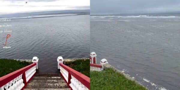 Marejadas en Pichilemu avanzan hasta la costanera y cubren completamente la playa