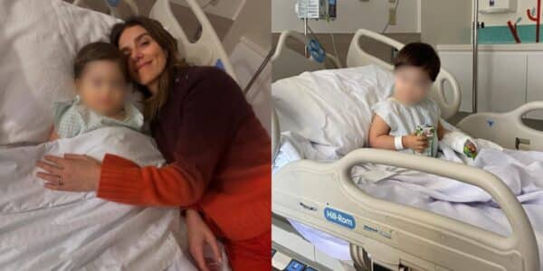 María Luisa Godoy junto a su hijo Domingo durante su recuperación en una clínica