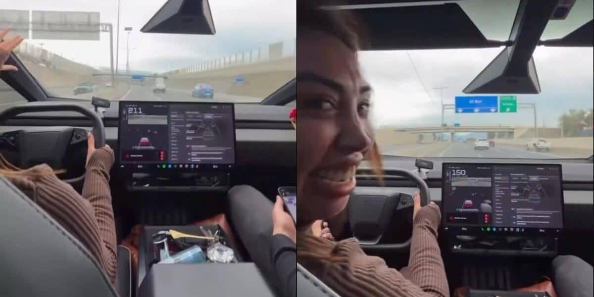 Naya Fácil es investigada tras circular a alta velocidad en su Cybertruck por la Autopista Acceso Sur