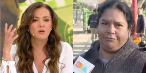Priscilla Vargas conversa con vecina de Peñalolén durante operativo de desalojo