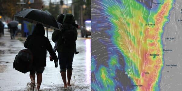 Río atmosférico categoría 5 asociado a un sistema frontal que afectará con intensas lluvias a varias regiones de Chile