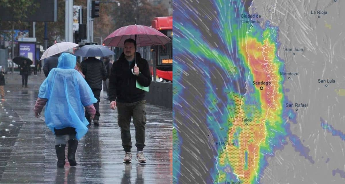 Río atmosférico en Santiago avanza con posibilidad de precipitaciones intensas durante la próxima semana