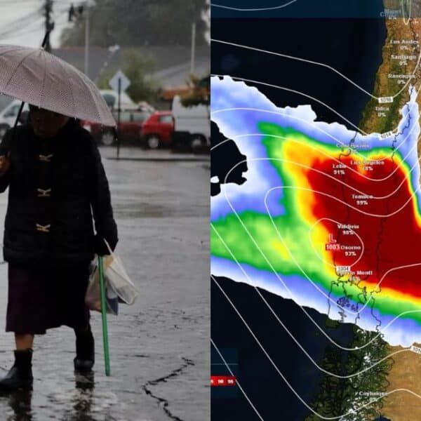 Río atmosférico asociado a un sistema frontal avanza hacia Chile con posibles lluvias intensas