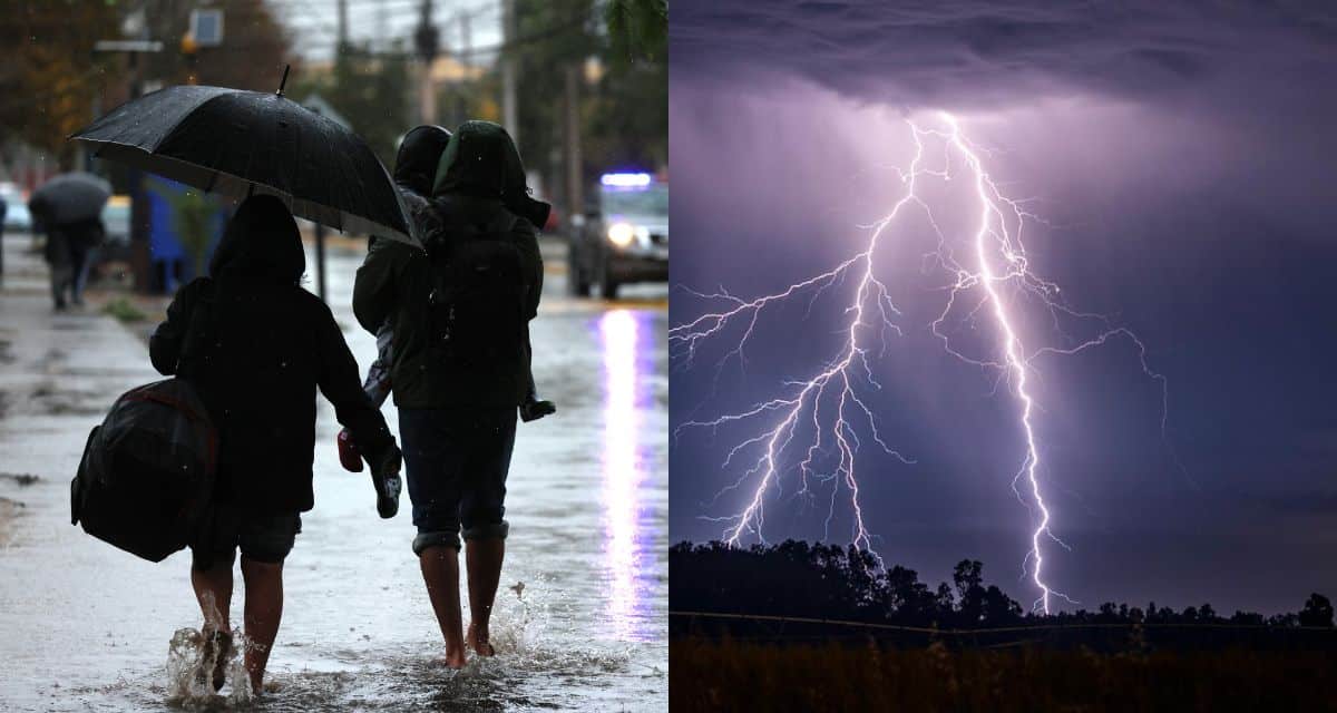 Sistemas frontales en Chile avanzan con fuertes lluvias, ráfagas de viento y tormentas eléctricas
