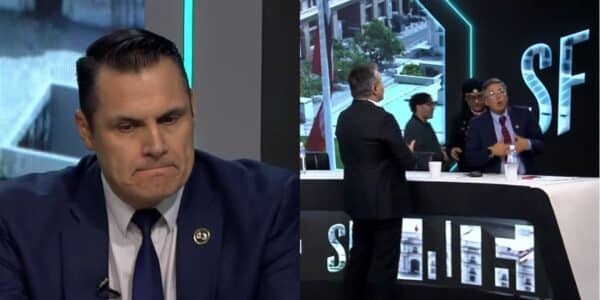 Claudio Crespo en Sin Filtros durante la discusión que terminó con cuatro panelistas fuera del estudio