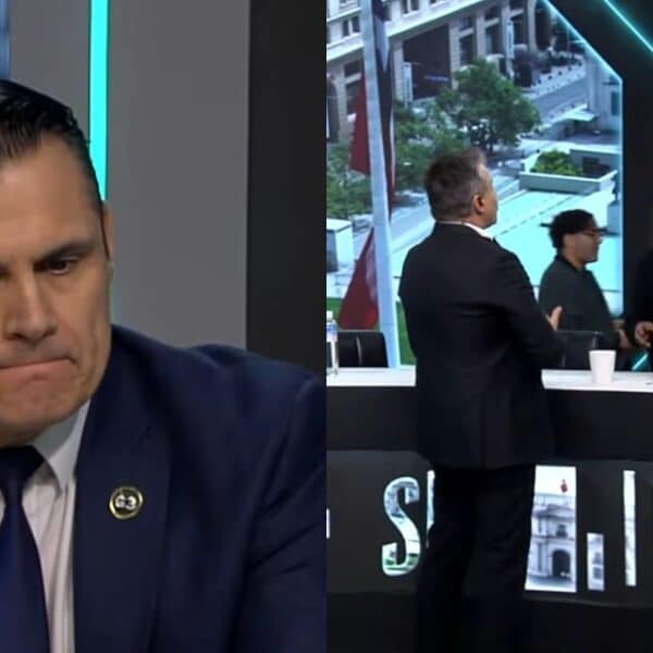 Claudio Crespo en Sin Filtros durante la discusión que terminó con cuatro panelistas fuera del estudio