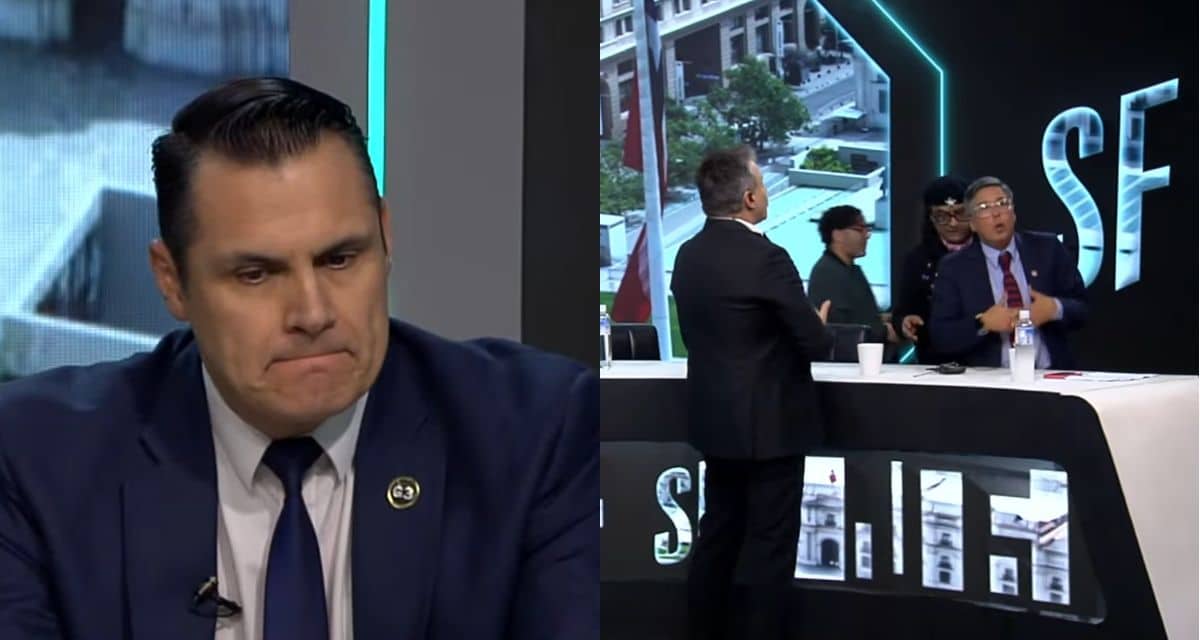 Claudio Crespo en Sin Filtros durante la discusión que terminó con cuatro panelistas fuera del estudio
