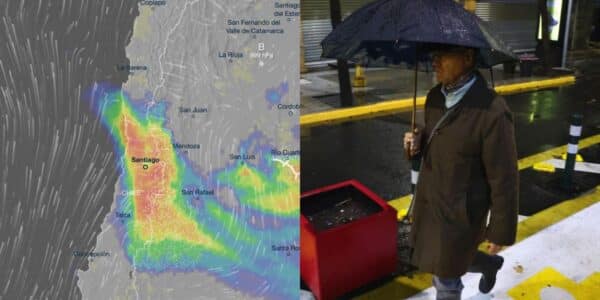 Lluvia en Santiago por sistema frontal que ingresará durante la noche del miércoles