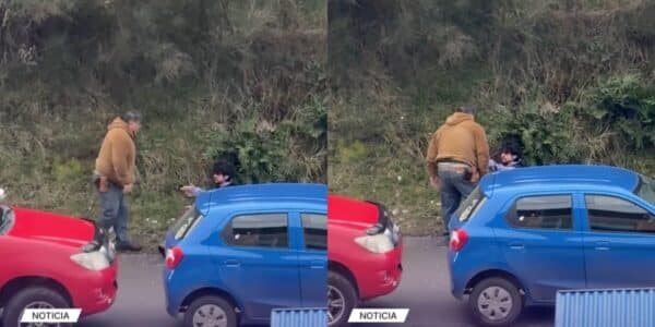 Registro del ataque a padre en Puerto Montt tras un choque frente al hospital
