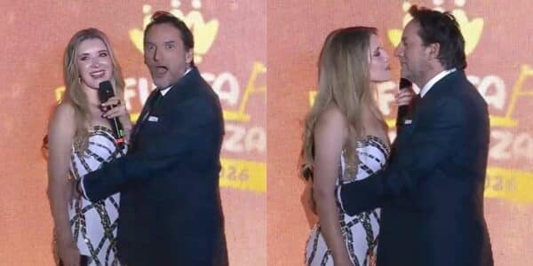Comentado beso de Carla Jara y Daniel Fuenzalida animando festival en Chillán